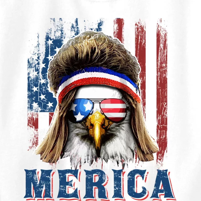 Merica Eagle Mullet Shirt 4th Of July American Flag Kids Sweatshirt