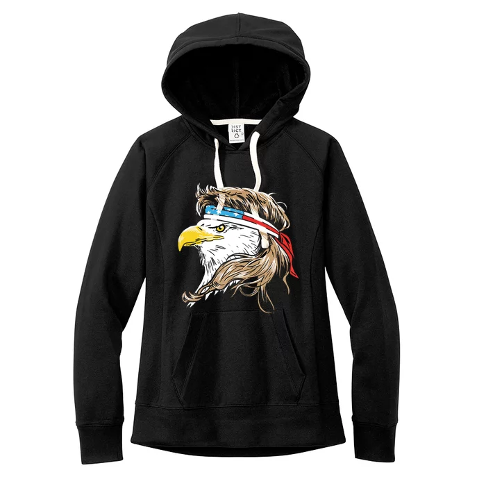 Merica Eagle Mullet 4th Of July Women's Fleece Hoodie