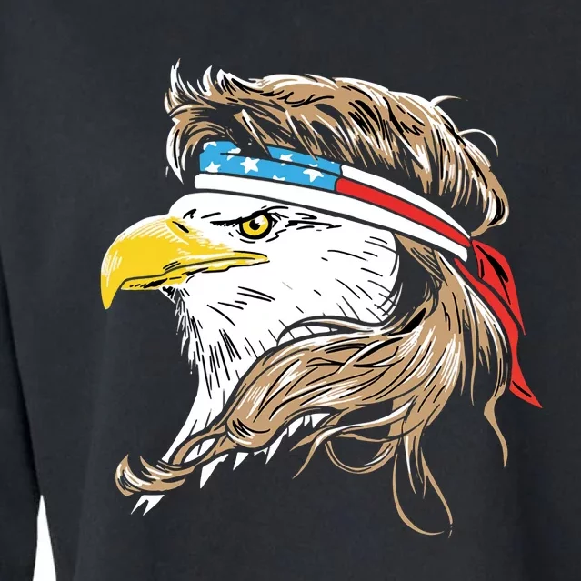 Merica Eagle Mullet 4th Of July Cropped Pullover Crew