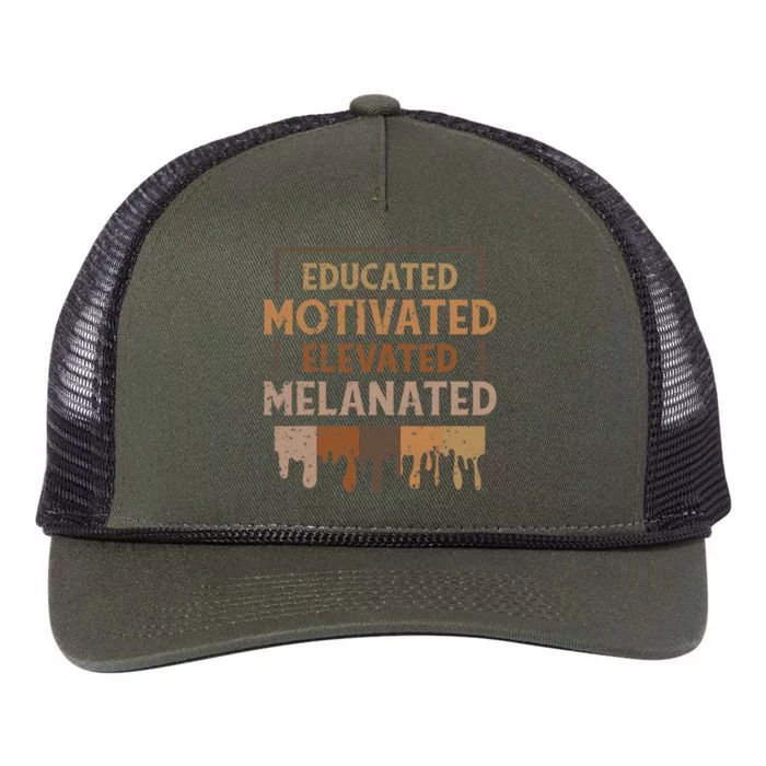 Melanin Educated Motivated Melananted Retro Rope Trucker Hat Cap