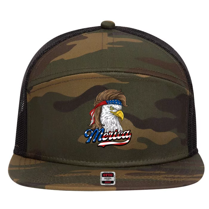 Merica Eagle 7 Panel Mesh Trucker Snapback Hat