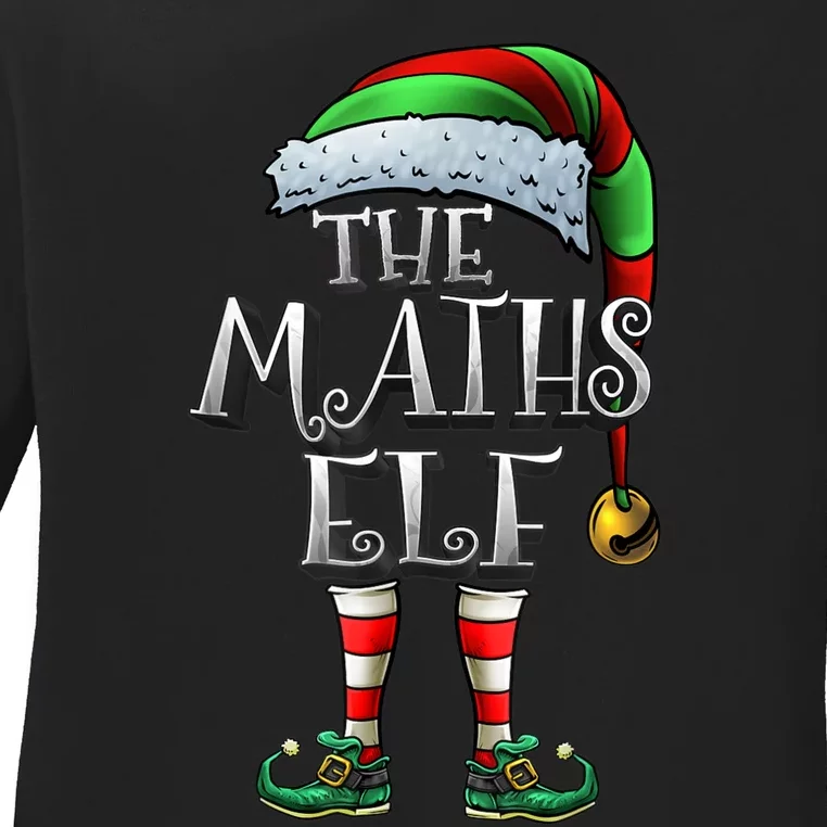 Maths Elf Matching Family Mathmatics Christmas Elf Ladies Long Sleeve Shirt