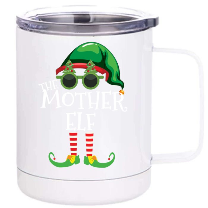 Mother Elf Matching Christmas Group Party Pjs Family Outfits Great Gift Front & Back 12oz Stainless Steel Tumbler Cup