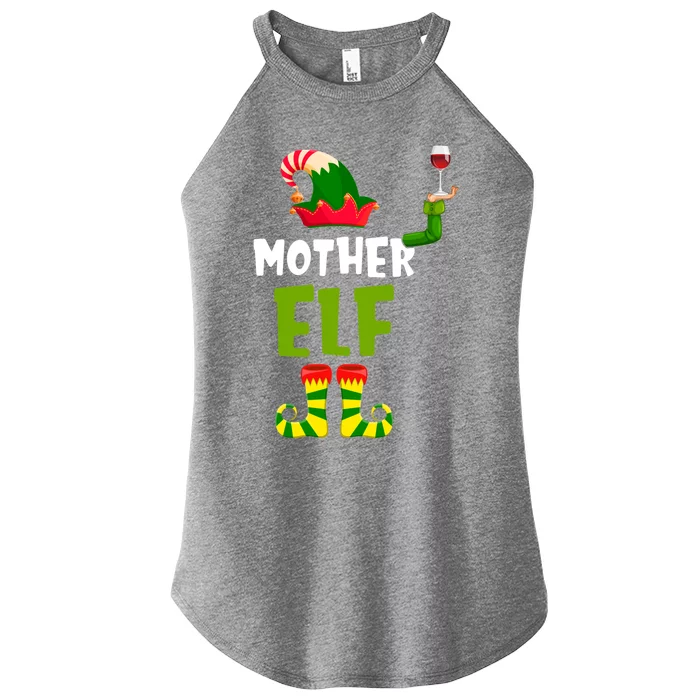 Mother Elf Matching Christmas Gift Wine Lover Gift Funny Gift Women’s Perfect Tri Rocker Tank