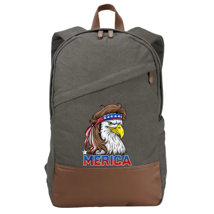 Merica Eagle Mullet 4th Of July Men Women American Flag USA Cotton Canvas Backpack