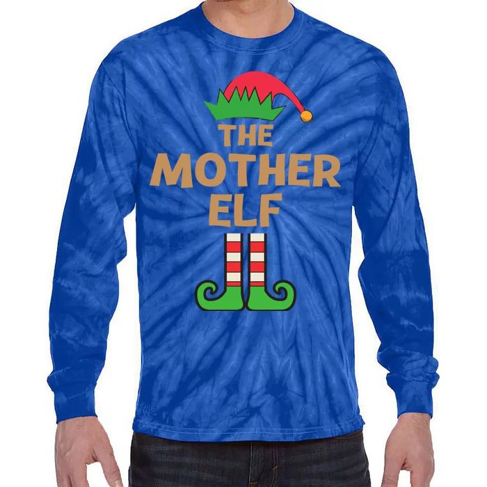 Mother Elf Matching Family Christmas Party Pajama Melanin Gift Tie-Dye Long Sleeve Shirt