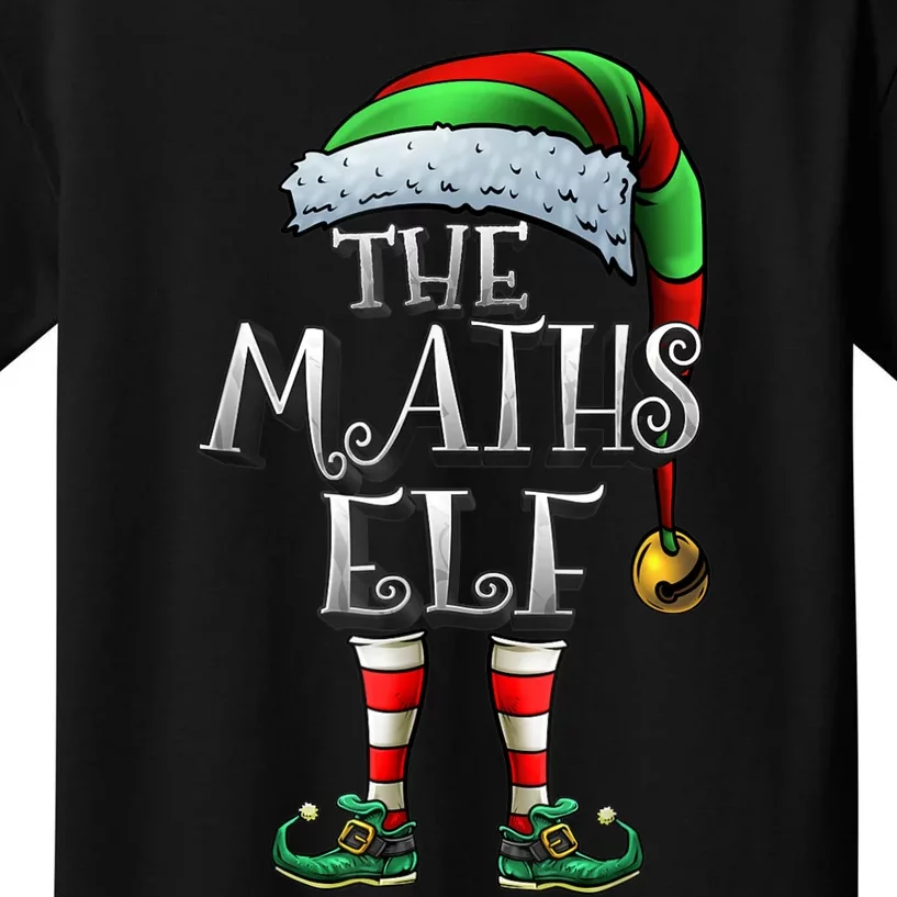 Maths Elf Matching Family Mathmatics Christmas Elf Kids T-Shirt