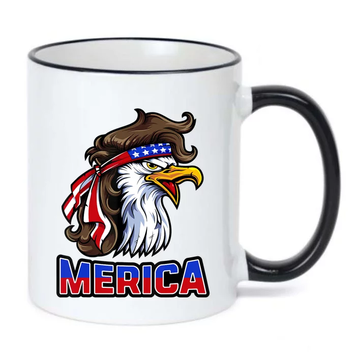 Merica Eagle Mullet 4th Of July American Flag Black Color Changing Mug