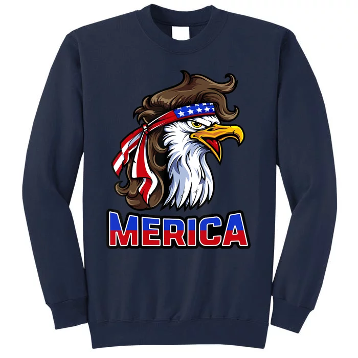 Merica Eagle Mullet 4th Of July American Flag Tall Sweatshirt