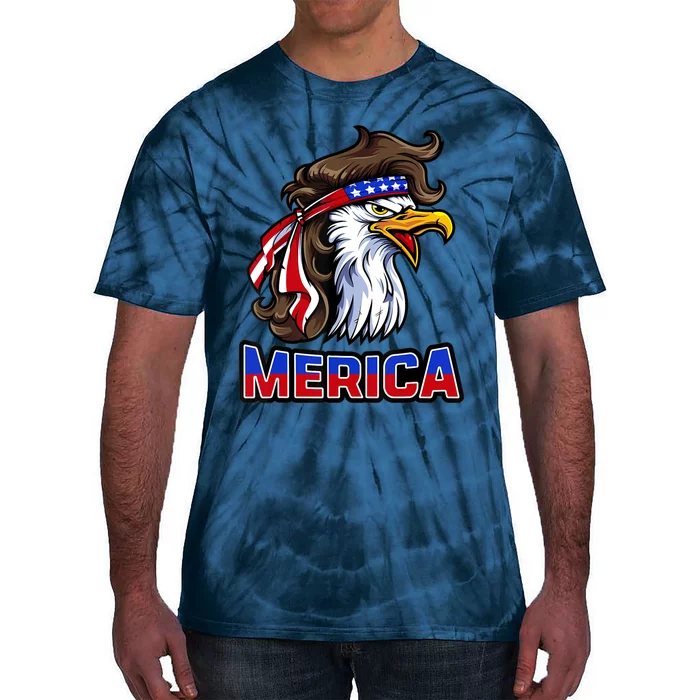 Merica Eagle Mullet 4th Of July American Flag Tie-Dye T-Shirt