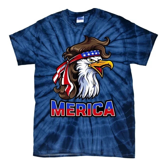 Merica Eagle Mullet 4th Of July American Flag Tie-Dye T-Shirt