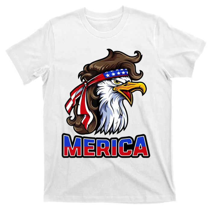 Merica Eagle Mullet 4th Of July American Flag T-Shirt