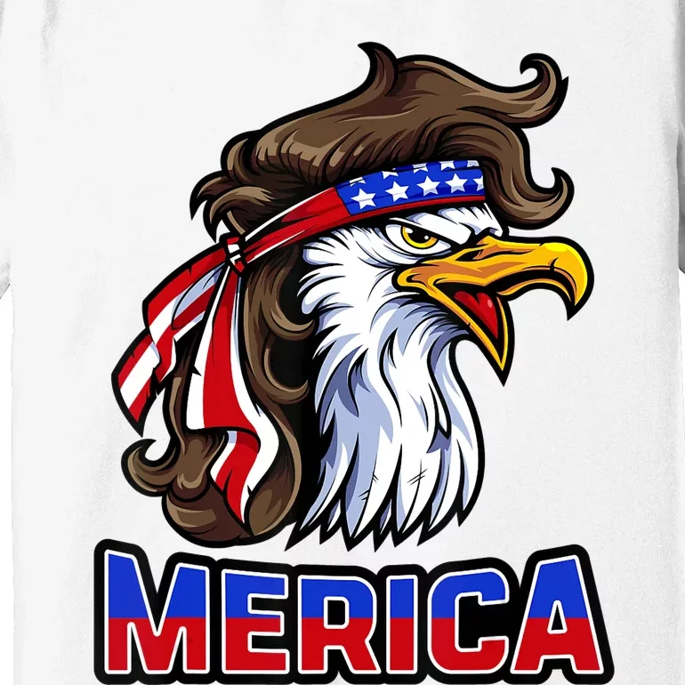 Merica Eagle Mullet 4th Of July American Flag Premium T-Shirt