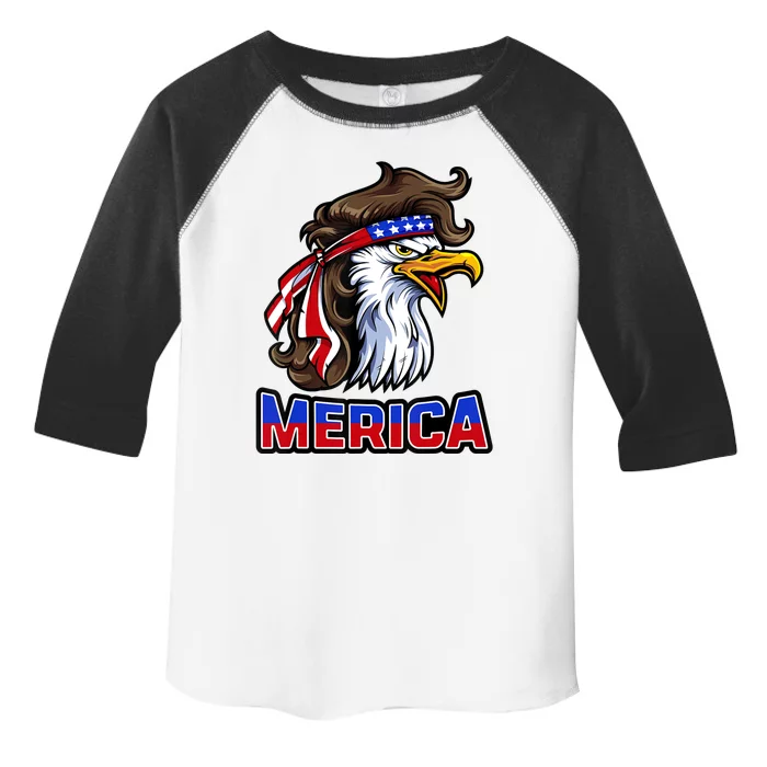 Merica Eagle Mullet 4th Of July American Flag Toddler Fine Jersey T-Shirt