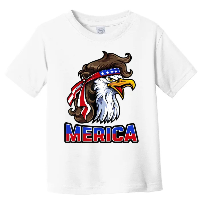 Merica Eagle Mullet 4th Of July American Flag Toddler T-Shirt