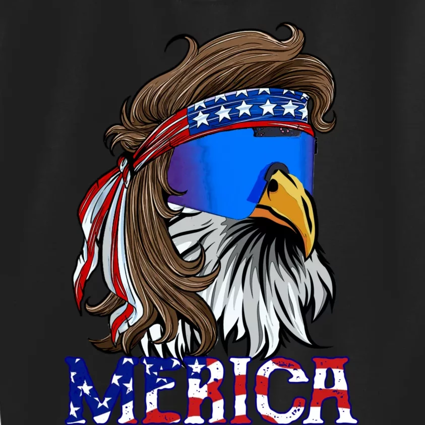 Merica Eagle Mullet Shirt American Flag USA Men 4th Of July Kids Sweatshirt