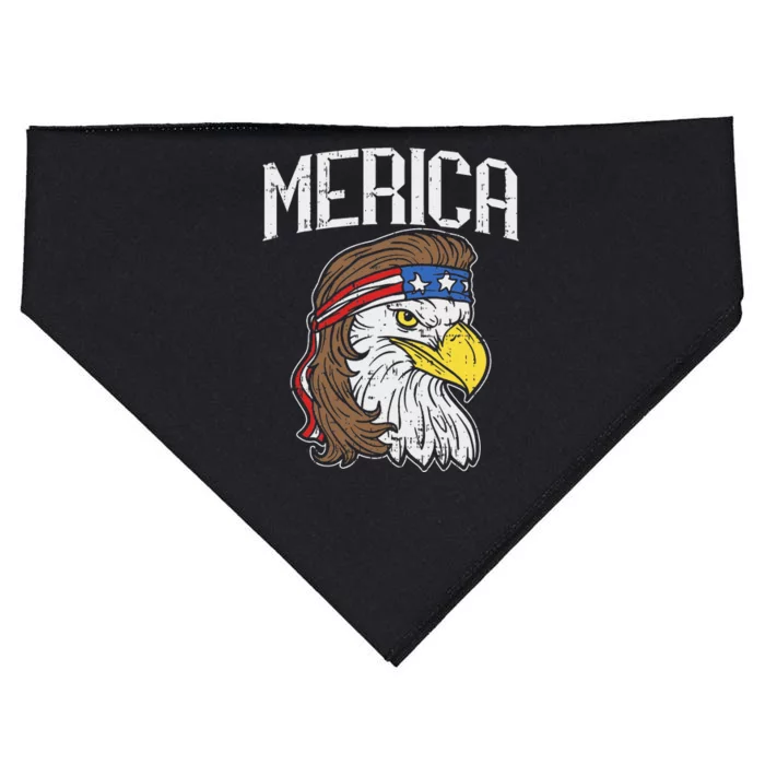 Merica Eagle Mullet 4th of July Redneck Patriot Gift USA-Made Doggie Bandana