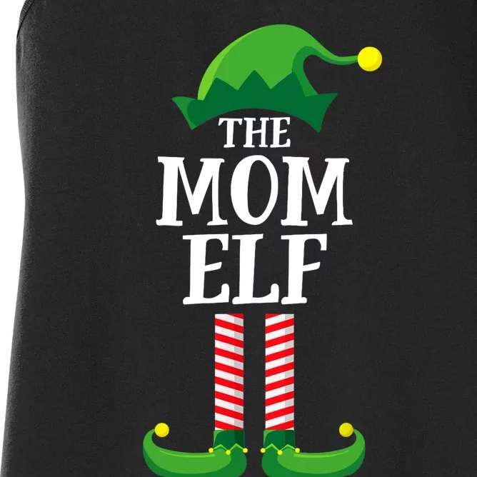 Mom Elf Matching Family Group Christmas Party Women's Racerback Tank