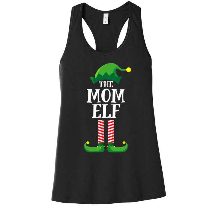 Mom Elf Matching Family Group Christmas Party Women's Racerback Tank