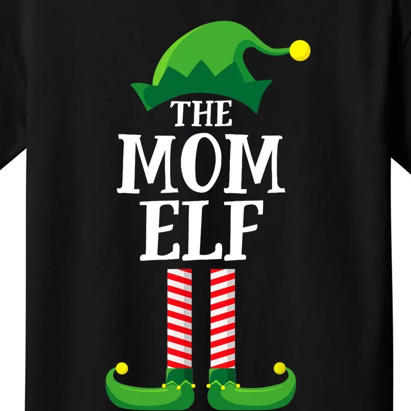 Mom Elf Matching Family Group Christmas Party Kids T-Shirt