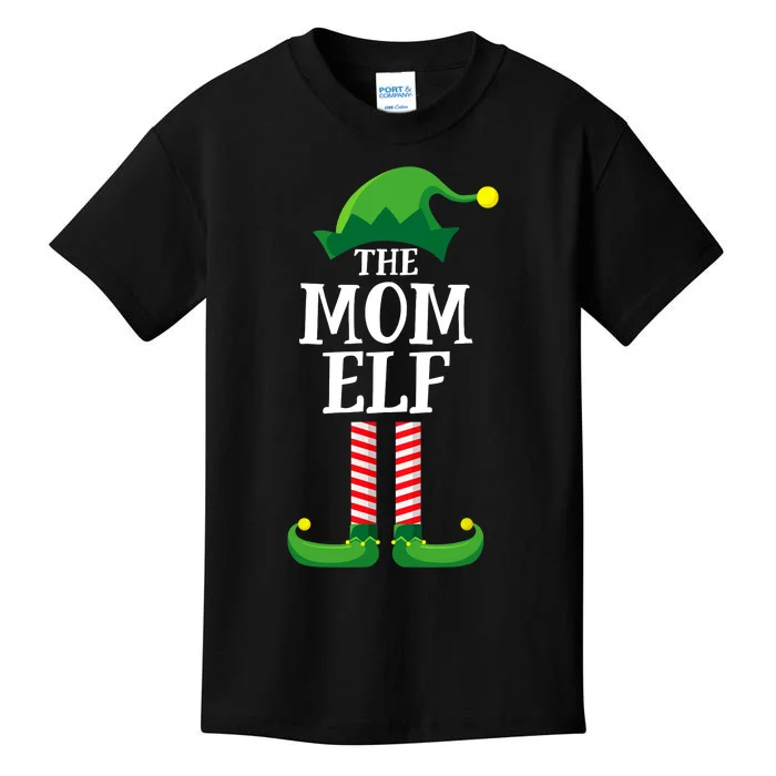 Mom Elf Matching Family Group Christmas Party Kids T-Shirt