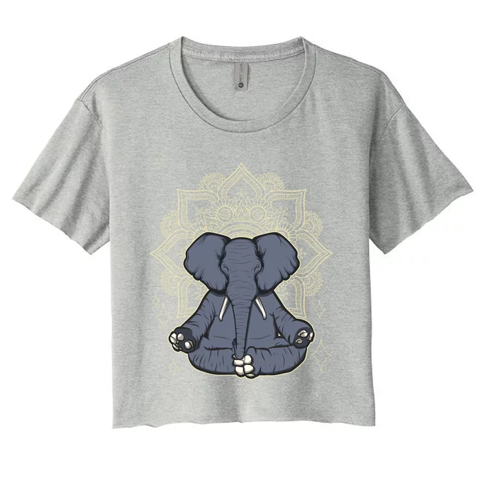 Mandala Elephant Makes Yoga Meditation Chakra Great Gift Women's Crop Top Tee