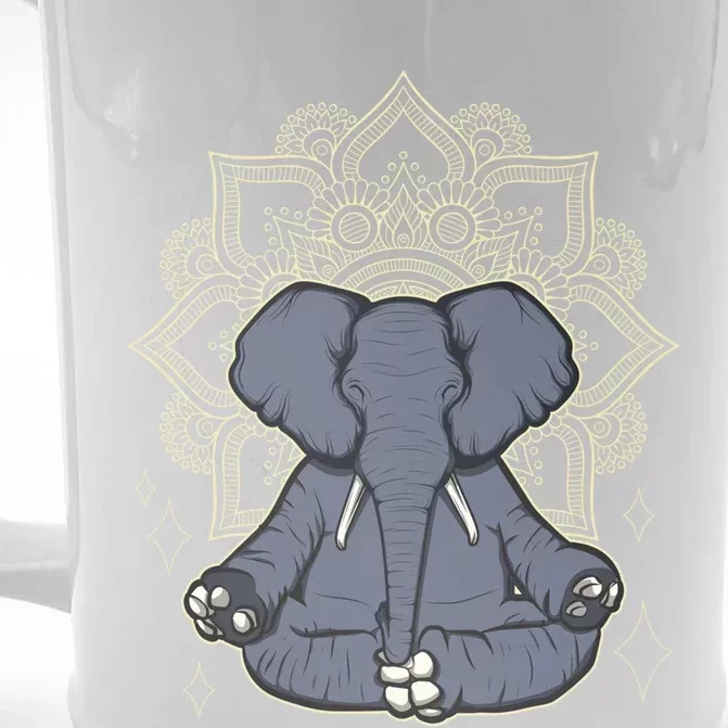 Mandala Elephant Makes Yoga Meditation Chakra Great Gift Front & Back Beer Stein