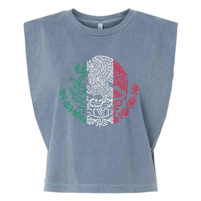 Mexican Eagle Mexico Flag Garment-Dyed Women's Muscle Tee