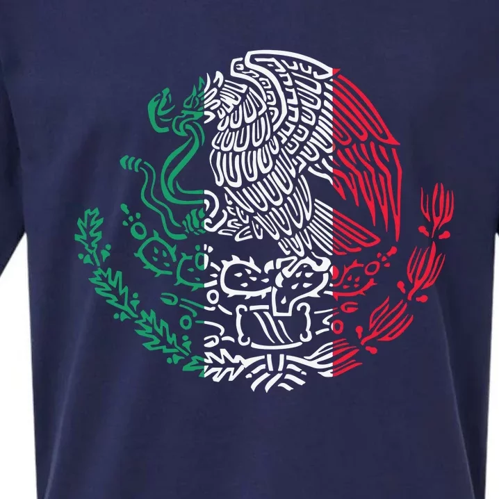 Mexican Eagle Mexico Flag Sueded Cloud Jersey T-Shirt