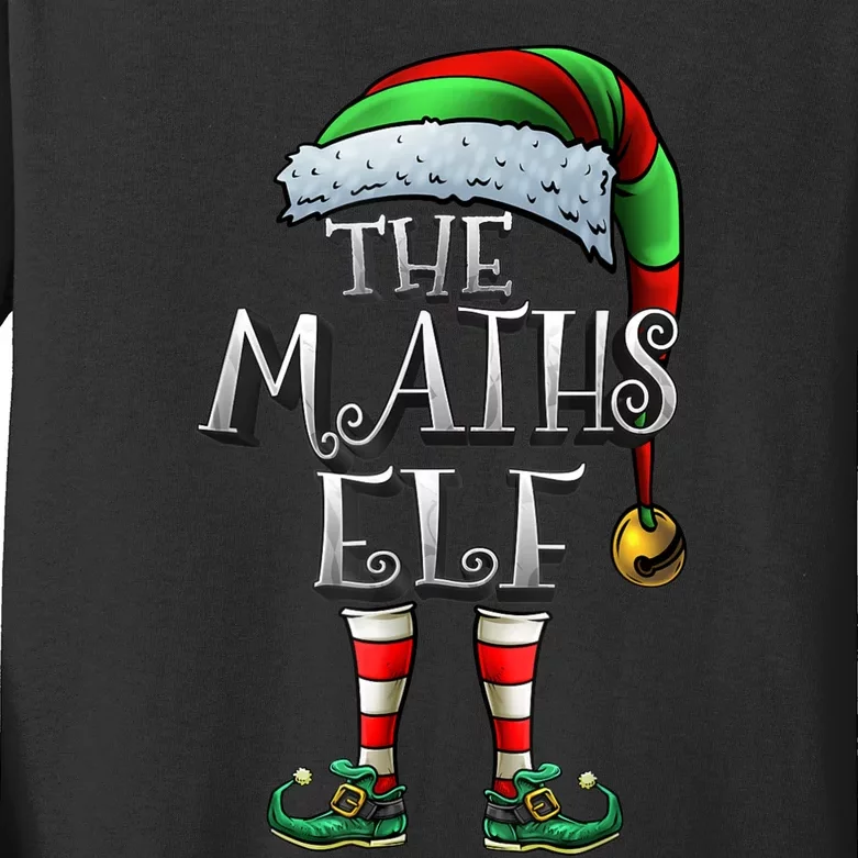 Maths Elf Matching Family Mathmatics Christmas Elf Kids Long Sleeve Shirt