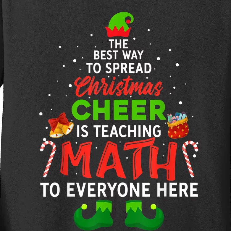 Maths Elf Matching Family Mathmatics Christmas Elf Kids Long Sleeve Shirt