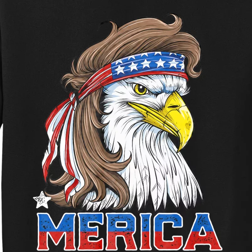 Merica Eagle Mullet 4th Of July American Flag Usa Tall Sweatshirt