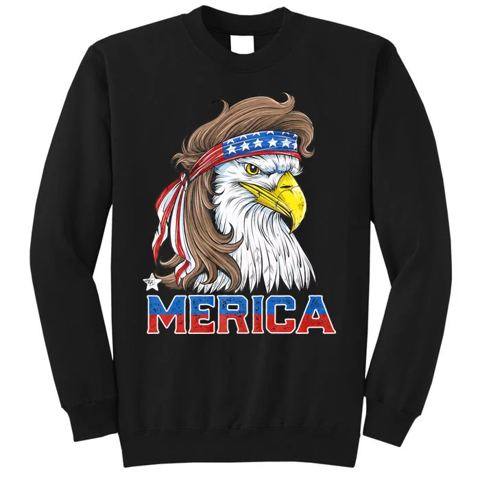 Merica Eagle Mullet 4th Of July American Flag Usa Tall Sweatshirt