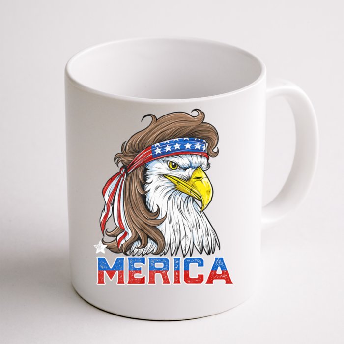 Merica Eagle Mullet 4th Of July American Flag Usa Front & Back Coffee Mug