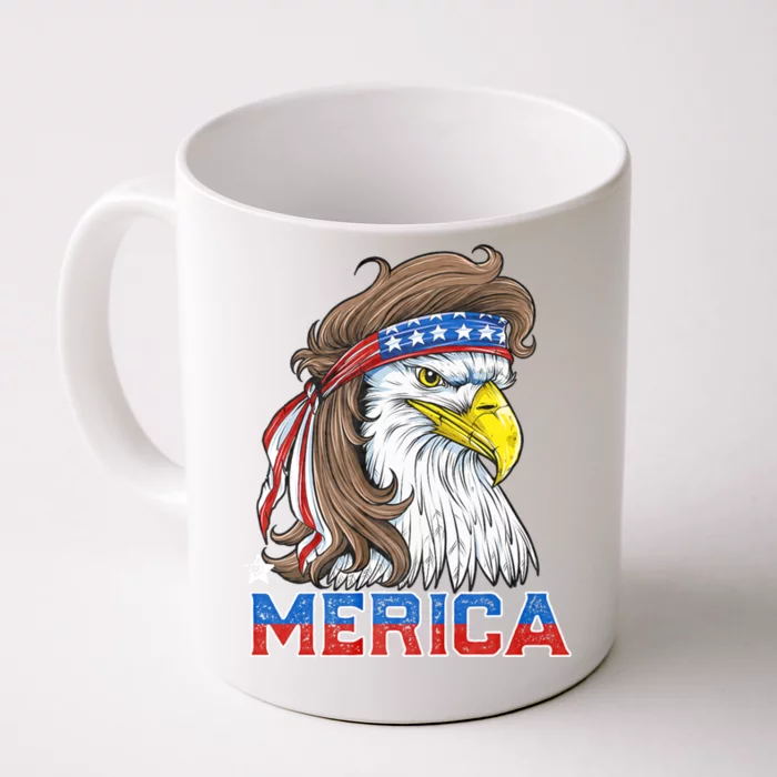 Merica Eagle Mullet 4th Of July American Flag Usa Front & Back Coffee Mug