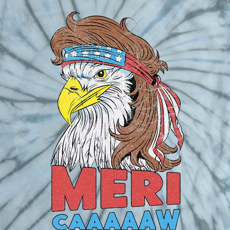 mericaaaaaw Eagle Mullet 4th Of July USA American Flag Tie-Dye T-Shirt