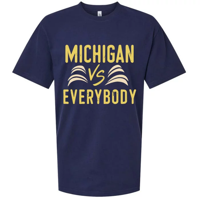 Michigan Everybody Michigan Vs Versus Against Everyone Sueded Cloud Jersey T-Shirt