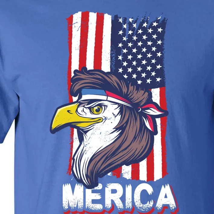 Merica Eagle Mullet Independence 4th Of July America Gift Tall T-Shirt