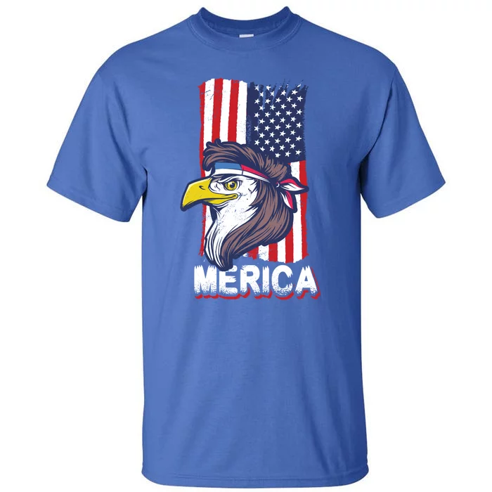 Merica Eagle Mullet Independence 4th Of July America Gift Tall T-Shirt