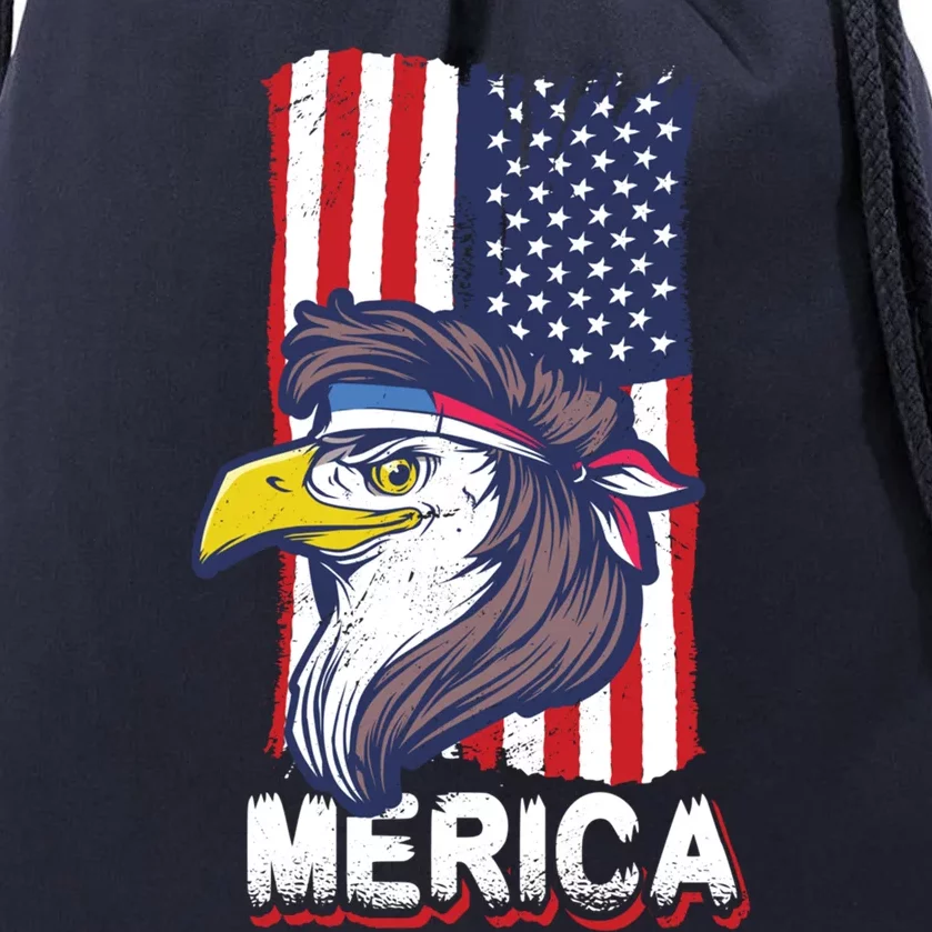 Merica Eagle Mullet Independence 4th Of July America Gift Drawstring Bag