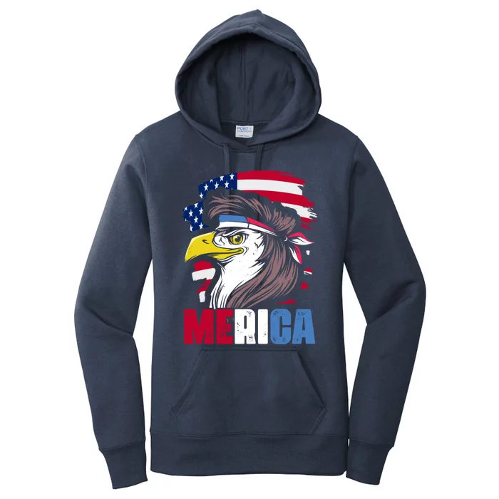 Merica Eagle Mullet 4th Of July For American Patriots Gift Women's Pullover Hoodie