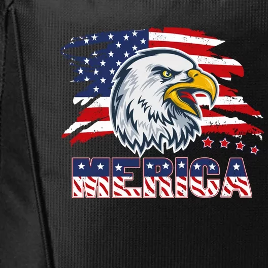 Merica Eagle Mullet Independence 4th Of July American Flag Great Gift City Backpack