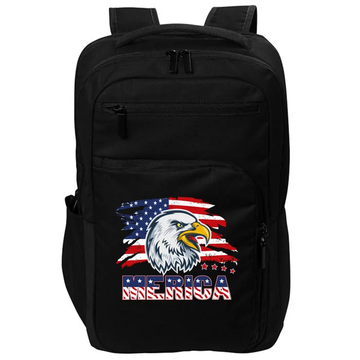 Merica Eagle Mullet Independence 4th Of July American Flag Great Gift Impact Tech Backpack