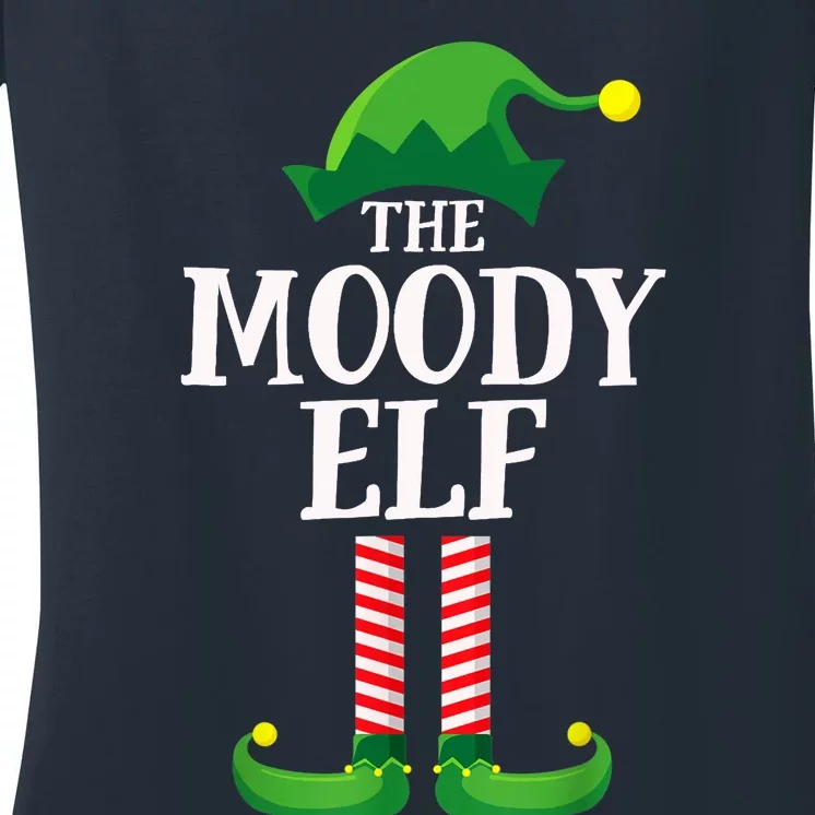 Moody Elf Matching Family Group Christmas Party Women's V-Neck T-Shirt