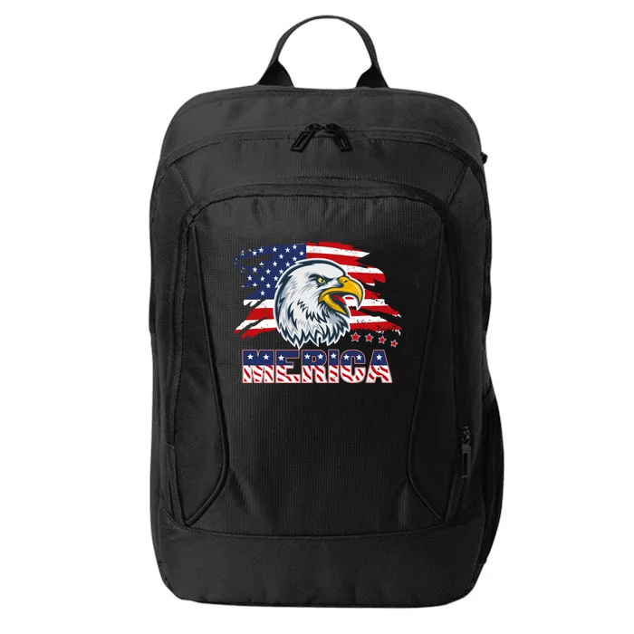 Merica Eagle Mullet Independence 4th Of July American Flag Gift City Backpack