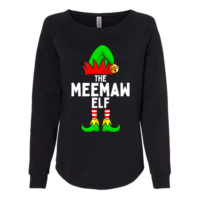 Meemaw Elf Matching Family Christmas Womens California Wash Sweatshirt