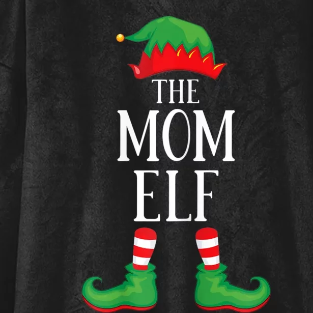 Mom Elf Matching Group Xmas Funny Family Christmas Hooded Wearable Blanket