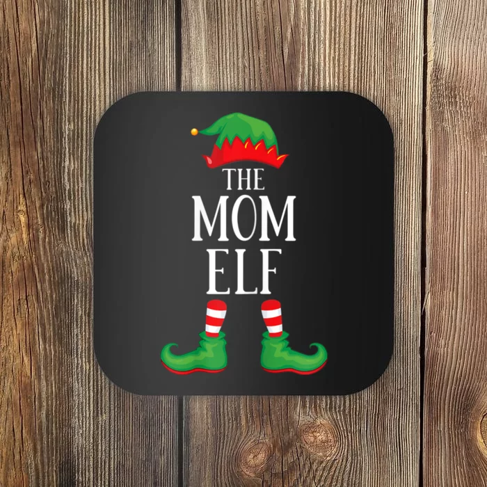 Mom Elf Matching Group Xmas Funny Family Christmas Coaster