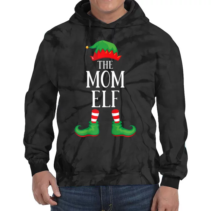 Mom Elf Matching Group Xmas Funny Family Christmas Tie Dye Hoodie