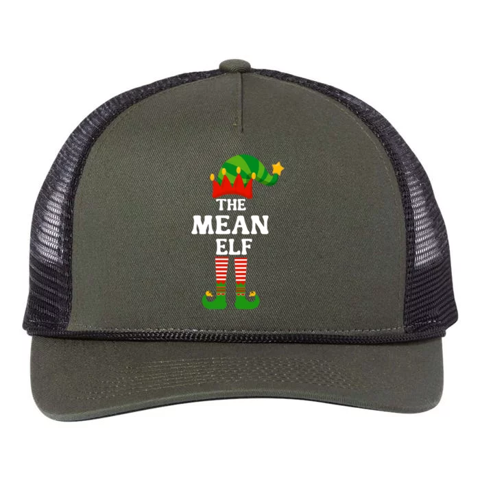 Mean Elf Matching Family Group Christmas Funny Gift Cool Gift Retro Rope Trucker Hat Cap